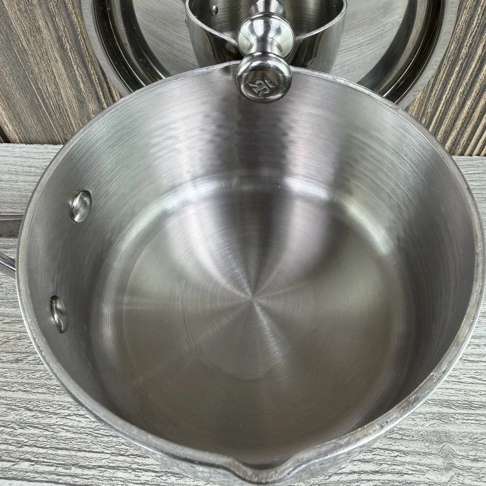 Ruffoni Symphonia Prima 1.5Qt Hammered Stainless Steel Saucepan w/Lid Italy 16cm